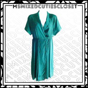 Women's Axiom Green pleated dress with Dots!